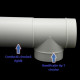 Ramificație plastică tip "T" de Ø 125 mm