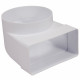 Reducție 90° PVC din conductă circular la rectangular Ø 100 mm / 110x55 mm