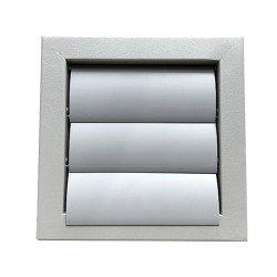 Grila de ventilație metalică cu jaluzele gravitaționale fără flanșă 285x285 mm, gri