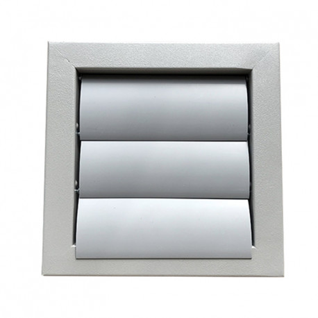 Grila de ventilație metalică cu jaluzele gravitaționale fără flanșă 285x285 mm, gri