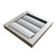 Grila de ventilație metalică cu jaluzele gravitaționale fără flanșă 285x285 mm, gri