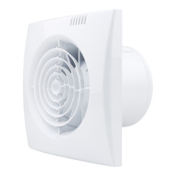 Ventilator de baie silențios cu comutator de timp, higrostat și clapetă antiretur plastică Ø 125 mm