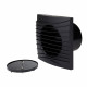 Ventilator axial de baie negru Ø 100 mm cu supapă fara retur
