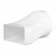 Reducție PVC pentru conductă circulară la rectangulară Ø 125 mm / 204x60 mm