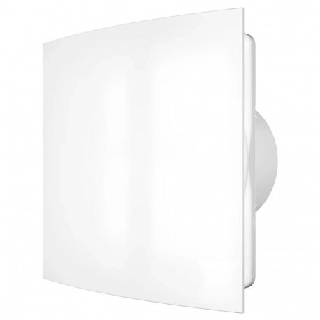 Ventilator de baie Dalap 125 FPZ cu cu panou frontal alb și comutator de timp, Ø 125 mm