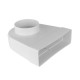 Reducție 90° PVC din conductă circular la rectangular Ø 100 mm / 204x60 mm