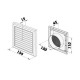 Grilă de ventilație din PVC cu jaluzele actionate mecanic 154x154 mm cu flanșă Ø 100 mm, albă