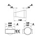 Reducție PVC pentru conductă circulară la rectangulară Ø 125 mm / 204x60 mm