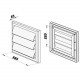 Grila de ventilație metalică cu jaluzele gravitaționale fără flanșă 285x285 mm, albă