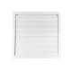 Grila de ventilație metalică cu jaluzele gravitaționale fără flanșă 350x350 mm, albă
