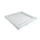 Grila de ventilație metalică cu jaluzele gravitaționale fără flanșă 485x485 mm, albă