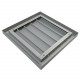 Grila de ventilație metalică cu jaluzele gravitaționale fără flanșă 335x335 mm, gri
