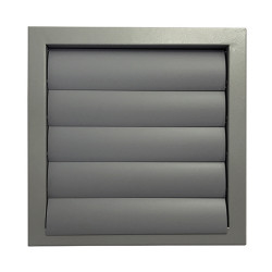 Grila de ventilație metalică cu jaluzele gravitaționale fără flanșă 485x485 mm, gri