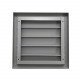 Grila de ventilație metalică cu jaluzele gravitaționale fără flanșă 485x485 mm, gri