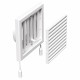 Grilă de ventilație din PVC cu jaluzele actionate mecanic 154x154 mm cu flanșă Ø 100 mm, albă