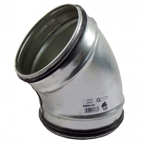 Cot 45° metalic circular cu cauciuc de etanșare Ø 125 mm