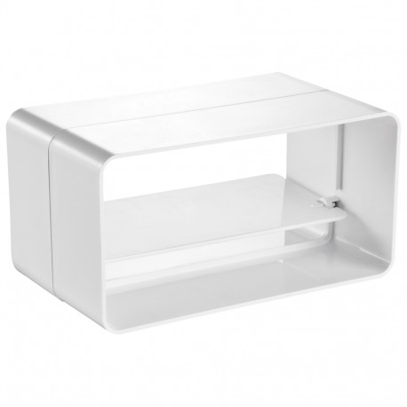 Conector rectangular exterior PVC cu clapetă antiretur 110x55 mm